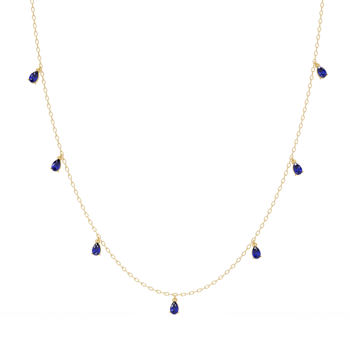 5.2 CTW Pear-Cut Colorstone Station Necklace