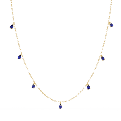 5.2 CTW Pear-Cut Colorstone Station Necklace