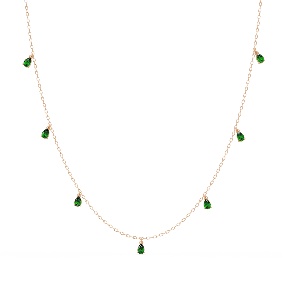 5.2 CTW Pear-Cut Colorstone Station Necklace