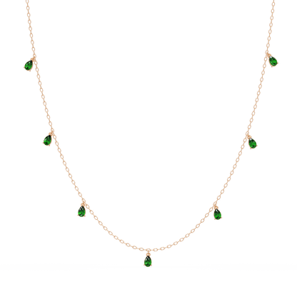 5.2 CTW Pear-Cut Colorstone Station Necklace