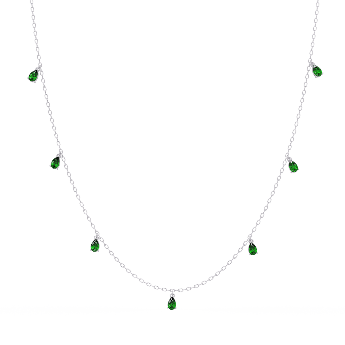 5.2 CTW Pear-Cut Colorstone Station Necklace