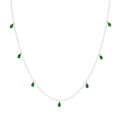 5.2 CTW Pear-Cut Colorstone Station Necklace