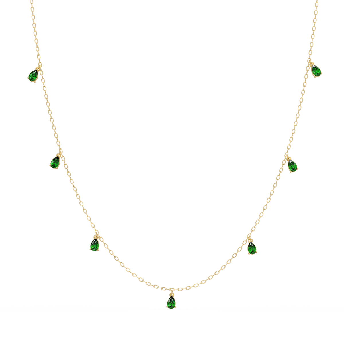 5.2 CTW Pear-Cut Colorstone Station Necklace