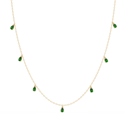 5.2 CTW Pear-Cut Colorstone Station Necklace