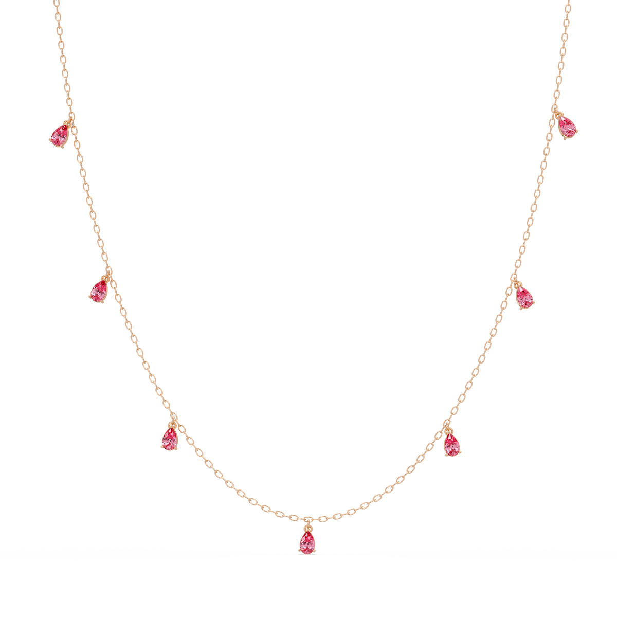 5.2 CTW Pear-Cut Colorstone Station Necklace