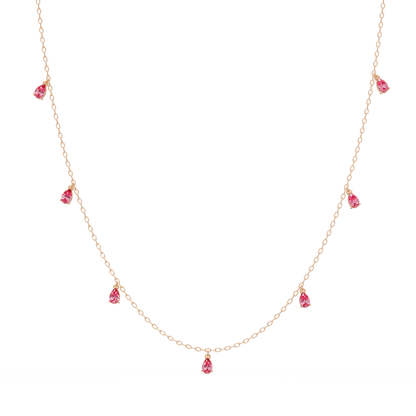 5.2 CTW Pear-Cut Colorstone Station Necklace