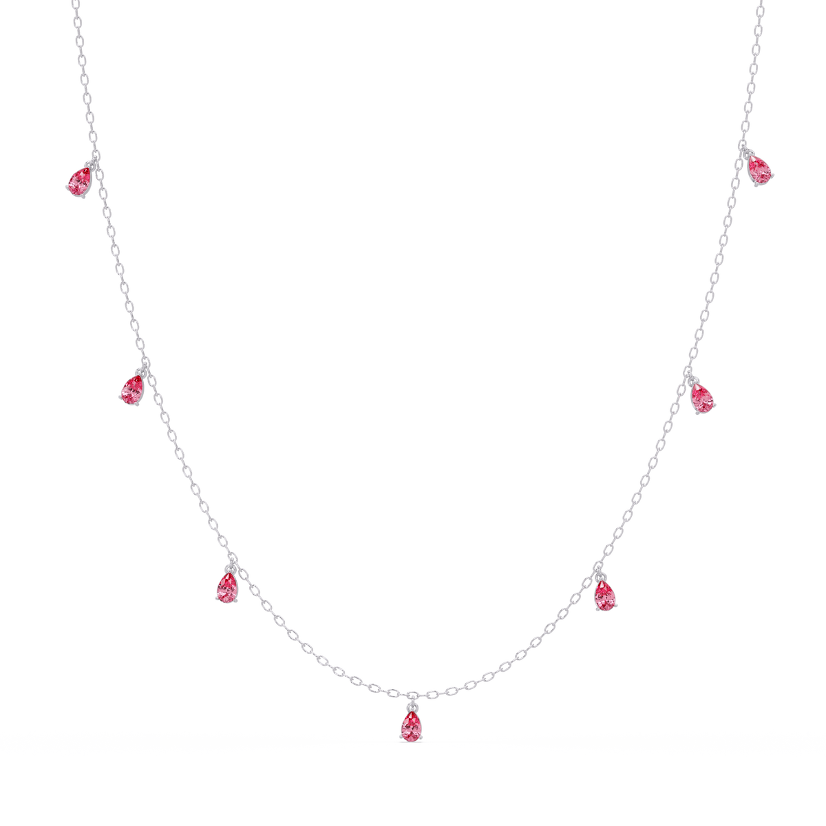 5.2 CTW Pear-Cut Colorstone Station Necklace