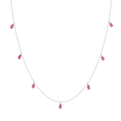 5.2 CTW Pear-Cut Colorstone Station Necklace