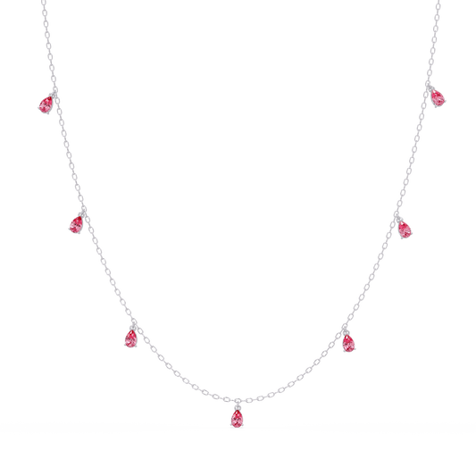 5.2 CTW Pear-Cut Colorstone Station Necklace