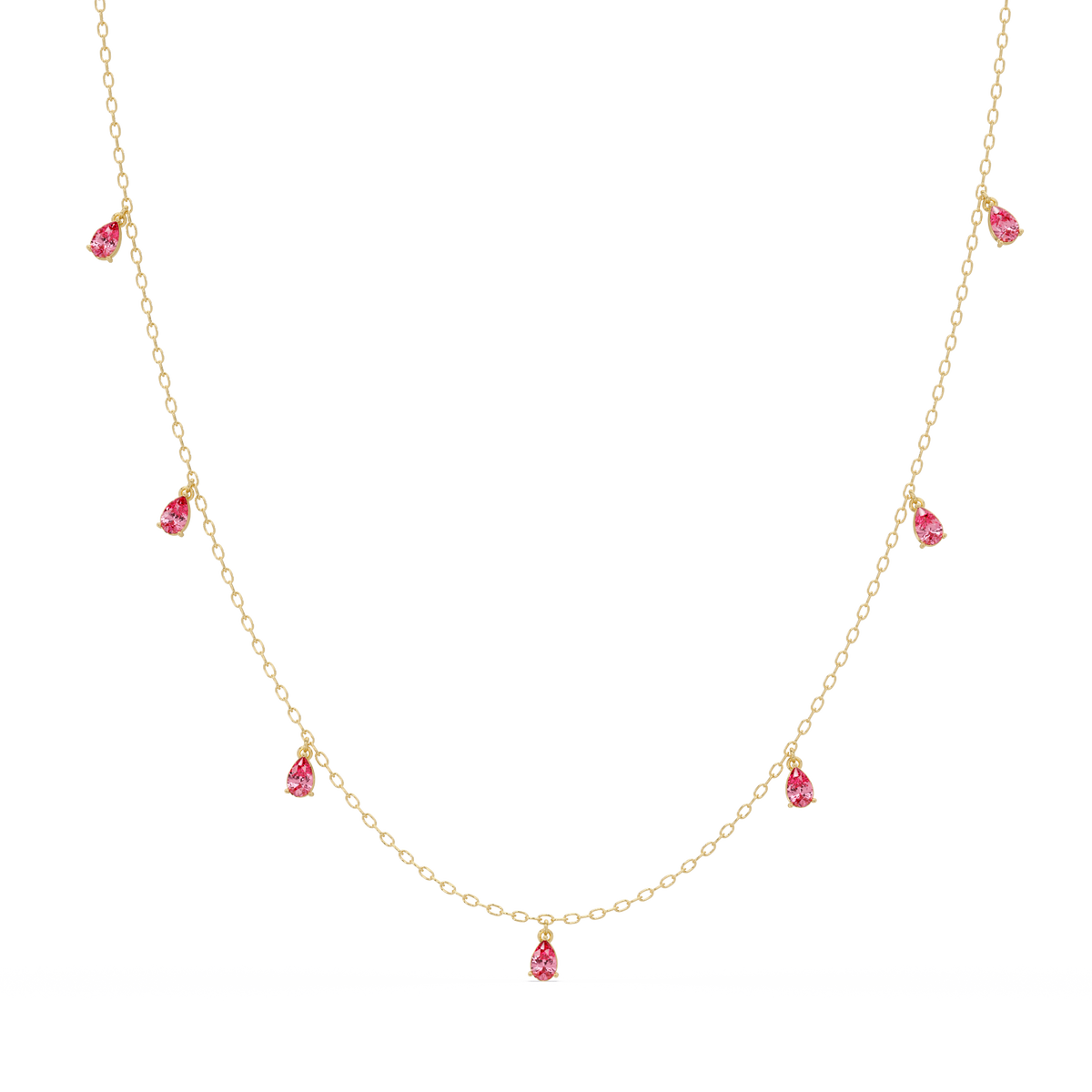 5.2 CTW Pear-Cut Colorstone Station Necklace