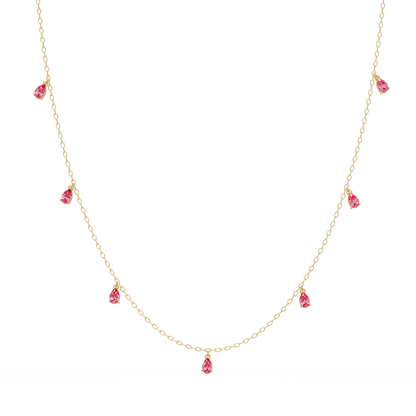 5.2 CTW Pear-Cut Colorstone Station Necklace