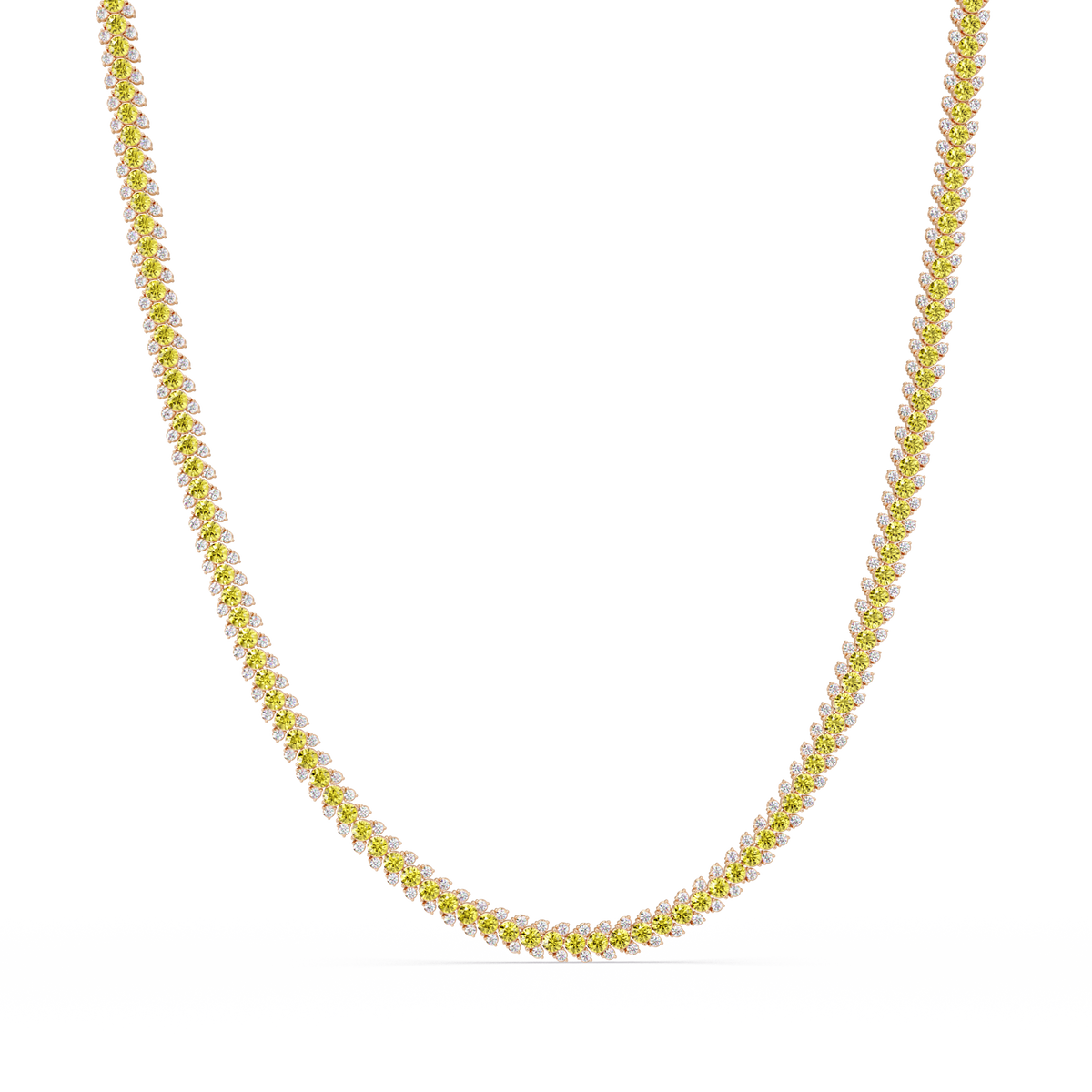 19.9 CTW Multi-Row Round Colorstone Necklace