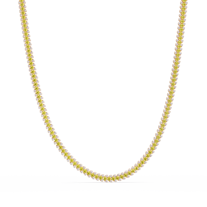 19.9 CTW Multi-Row Round Colorstone Necklace