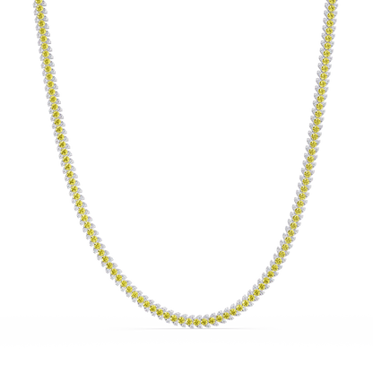 19.9 CTW Multi-Row Round Colorstone Necklace