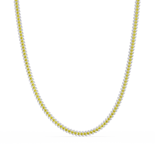 19.9 CTW Multi-Row Round Colorstone Necklace