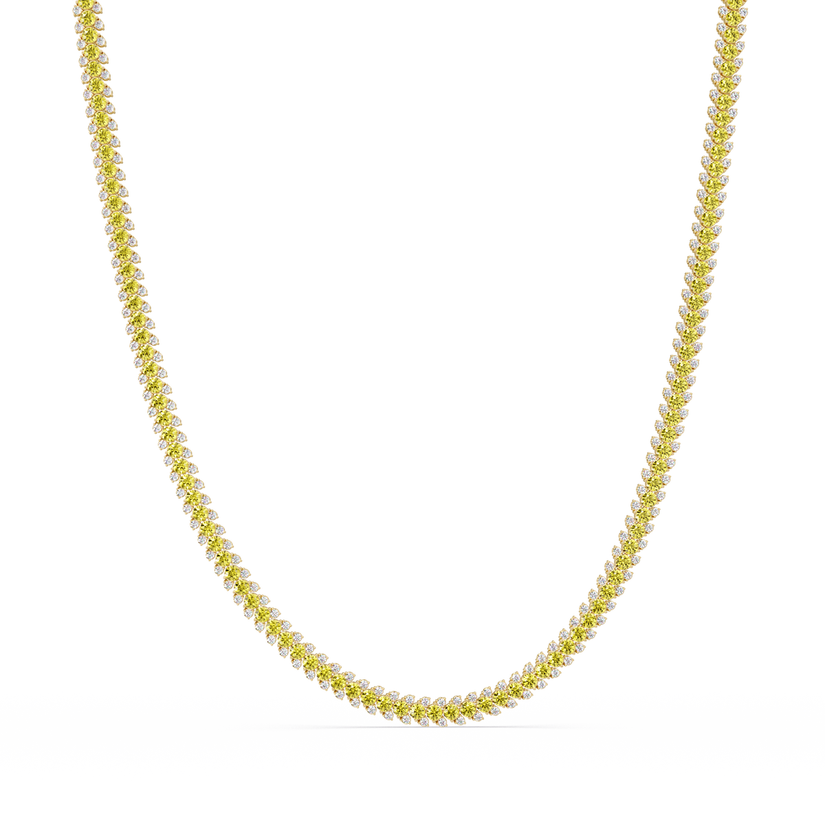19.9 CTW Multi-Row Round Colorstone Necklace