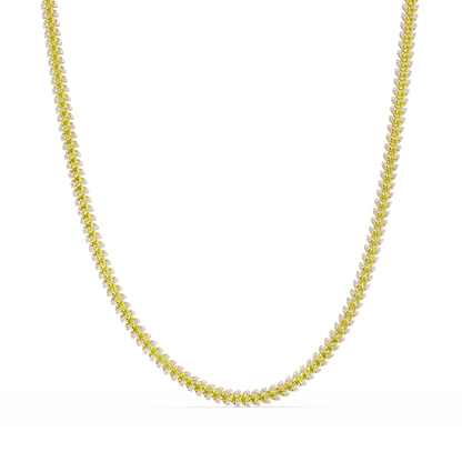 19.9 CTW Multi-Row Round Colorstone Necklace