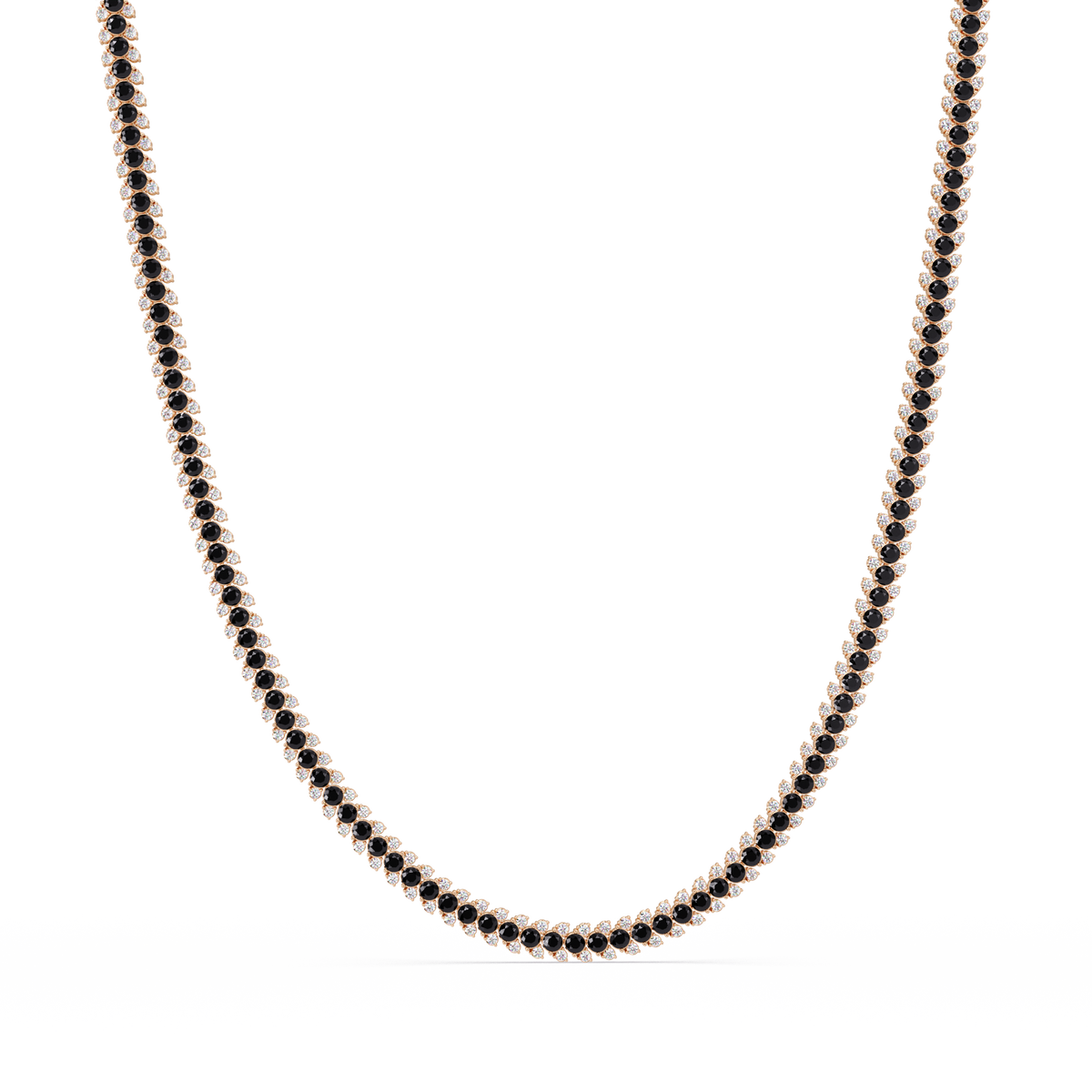 19.9 CTW Multi-Row Round Colorstone Necklace
