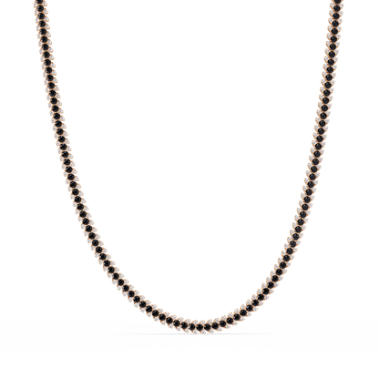 19.9 CTW Multi-Row Round Colorstone Necklace