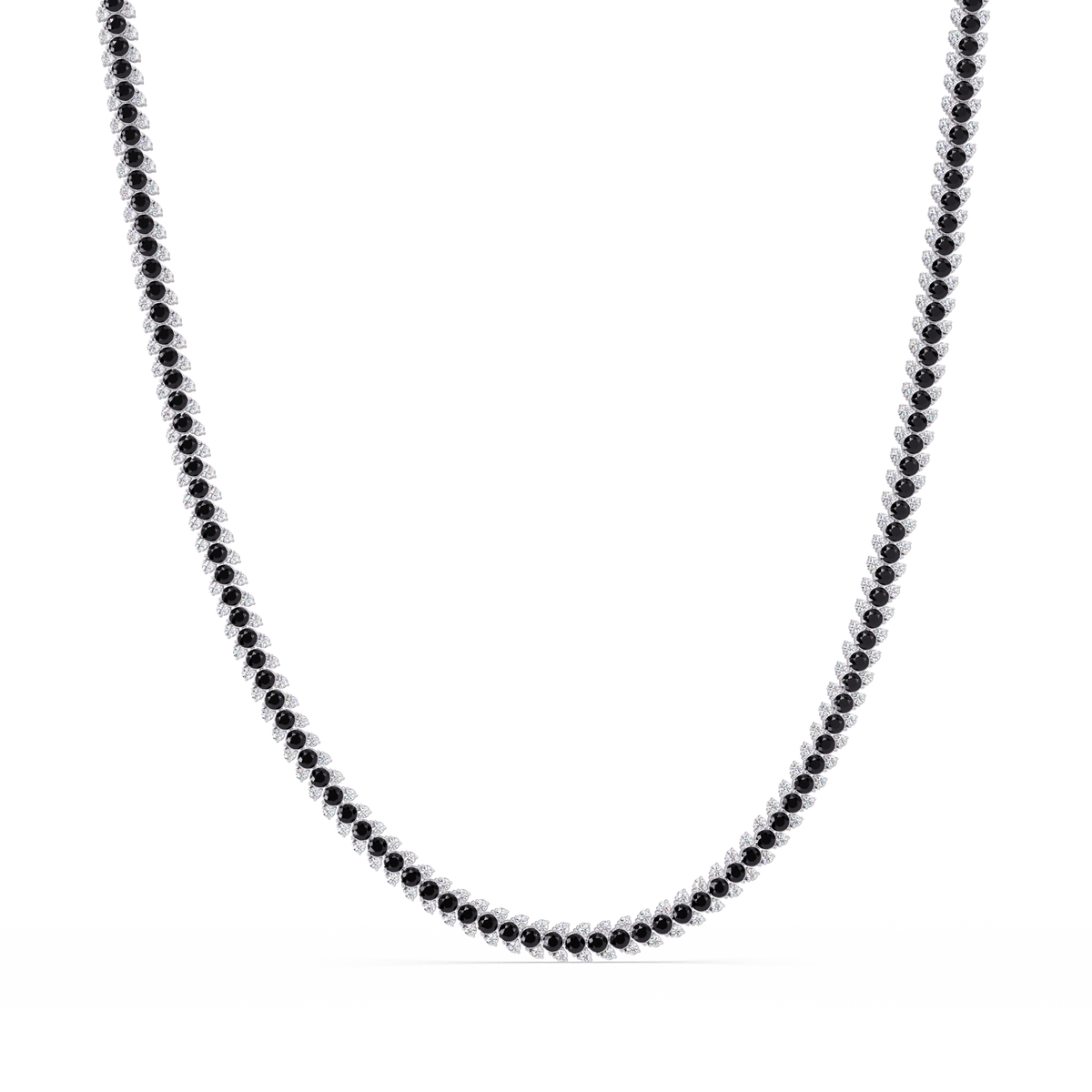 19.9 CTW Multi-Row Round Colorstone Necklace