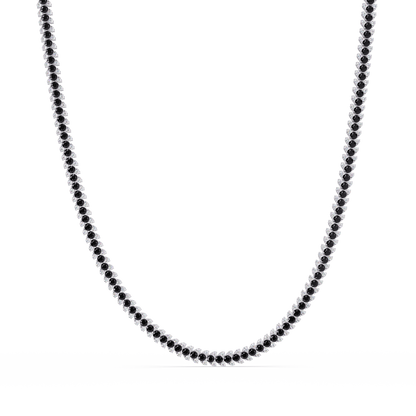 19.9 CTW Multi-Row Round Colorstone Necklace