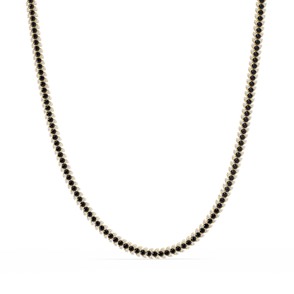 19.9 CTW Multi-Row Round Colorstone Necklace