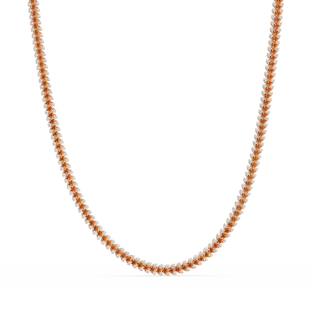 19.9 CTW Multi-Row Round Colorstone Necklace