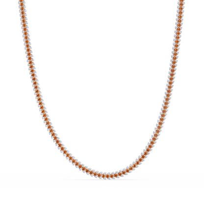 19.9 CTW Multi-Row Round Colorstone Necklace