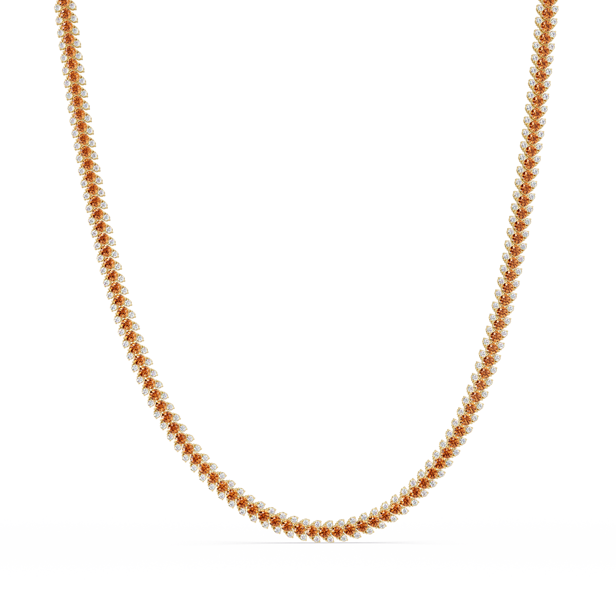 19.9 CTW Multi-Row Round Colorstone Necklace