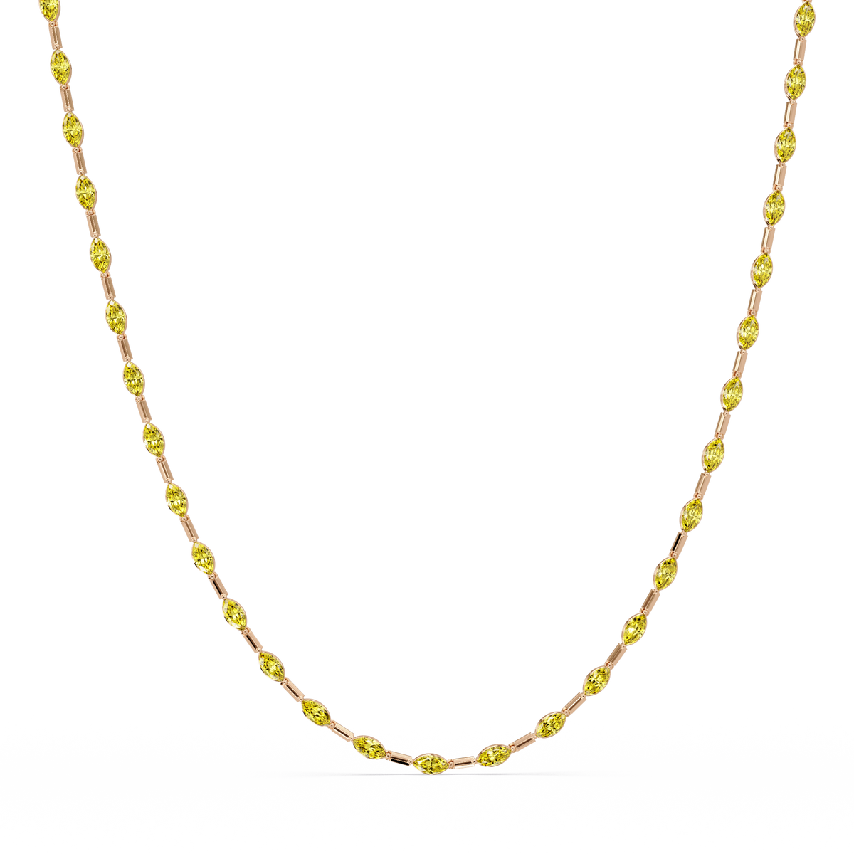 9.7 CTW Emerald-Cut Geometric Colorstone Necklace
