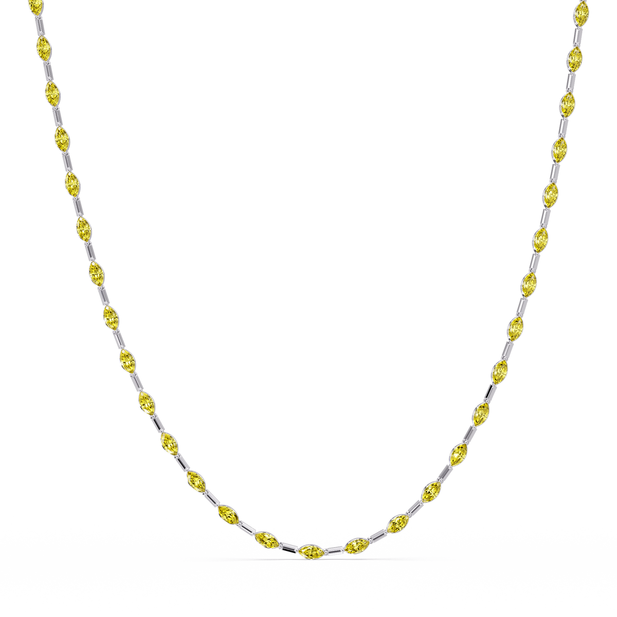 9.7 CTW Emerald-Cut Geometric Colorstone Necklace