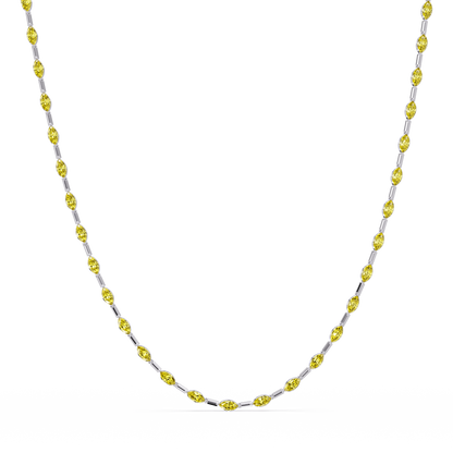 9.7 CTW Emerald-Cut Geometric Colorstone Necklace