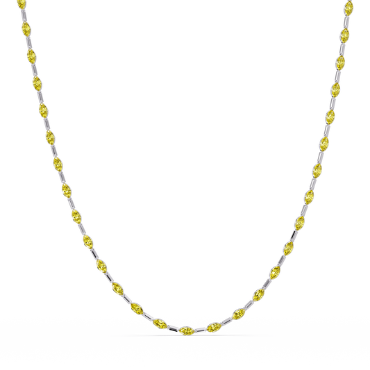 9.7 CTW Emerald-Cut Geometric Colorstone Necklace