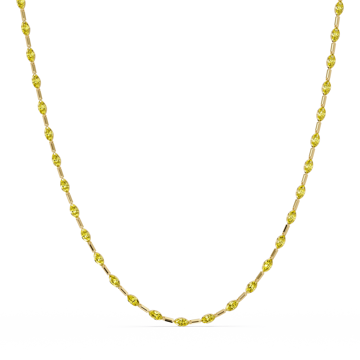 9.7 CTW Emerald-Cut Geometric Colorstone Necklace