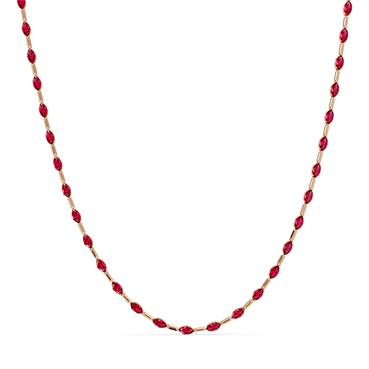 9.7 CTW Emerald-Cut Geometric Colorstone Necklace