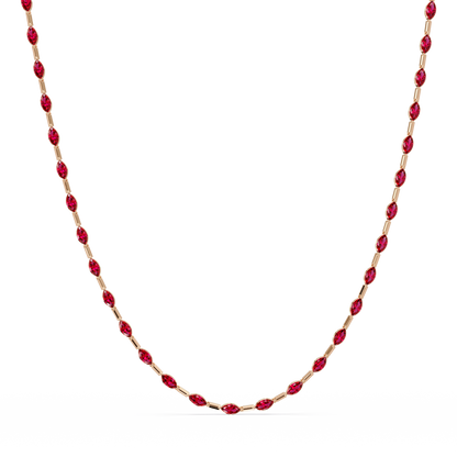 9.7 CTW Emerald-Cut Geometric Colorstone Necklace
