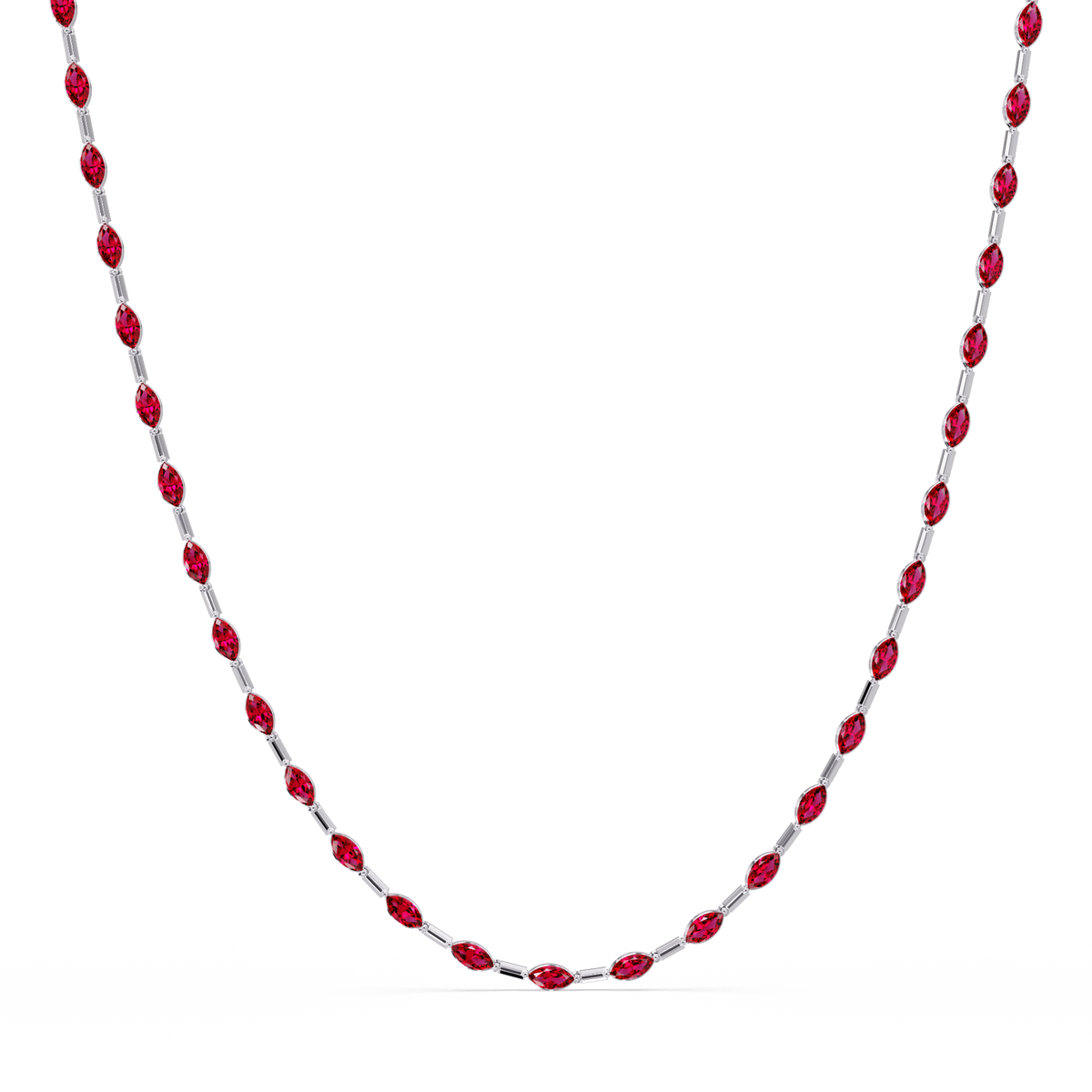 9.7 CTW Emerald-Cut Geometric Colorstone Necklace