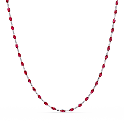9.7 CTW Emerald-Cut Geometric Colorstone Necklace