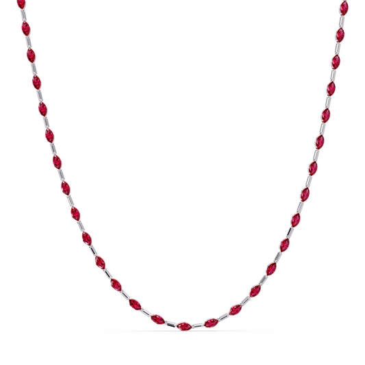 9.7 CTW Emerald-Cut Geometric Colorstone Necklace