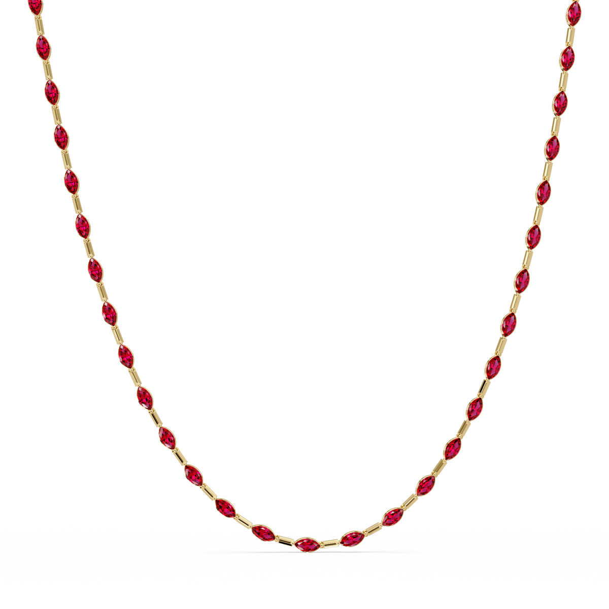9.7 CTW Emerald-Cut Geometric Colorstone Necklace