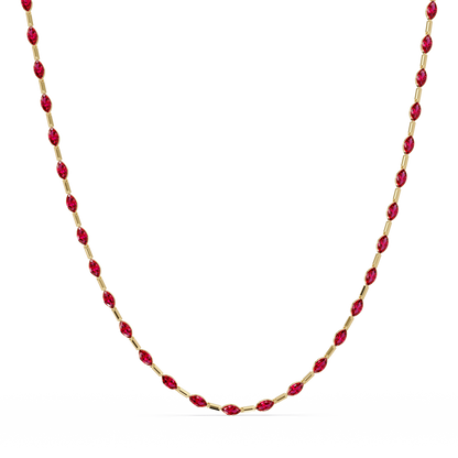 9.7 CTW Emerald-Cut Geometric Colorstone Necklace