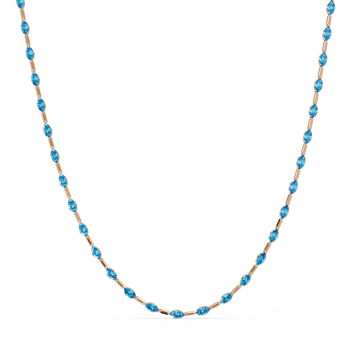 9.7 CTW Emerald-Cut Geometric Colorstone Necklace