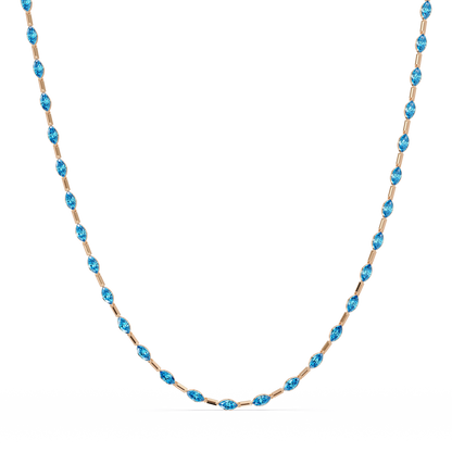 9.7 CTW Emerald-Cut Geometric Colorstone Necklace