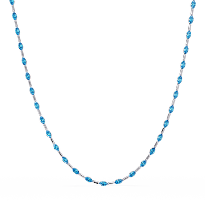 9.7 CTW Emerald-Cut Geometric Colorstone Necklace