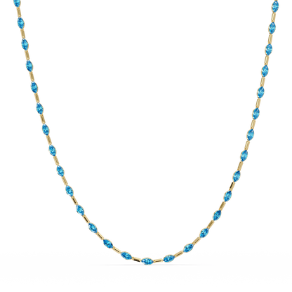 9.7 CTW Emerald-Cut Geometric Colorstone Necklace