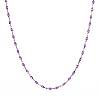 9.7 CTW Emerald-Cut Geometric Colorstone Necklace