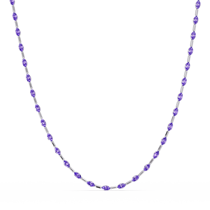 9.7 CTW Emerald-Cut Geometric Colorstone Necklace