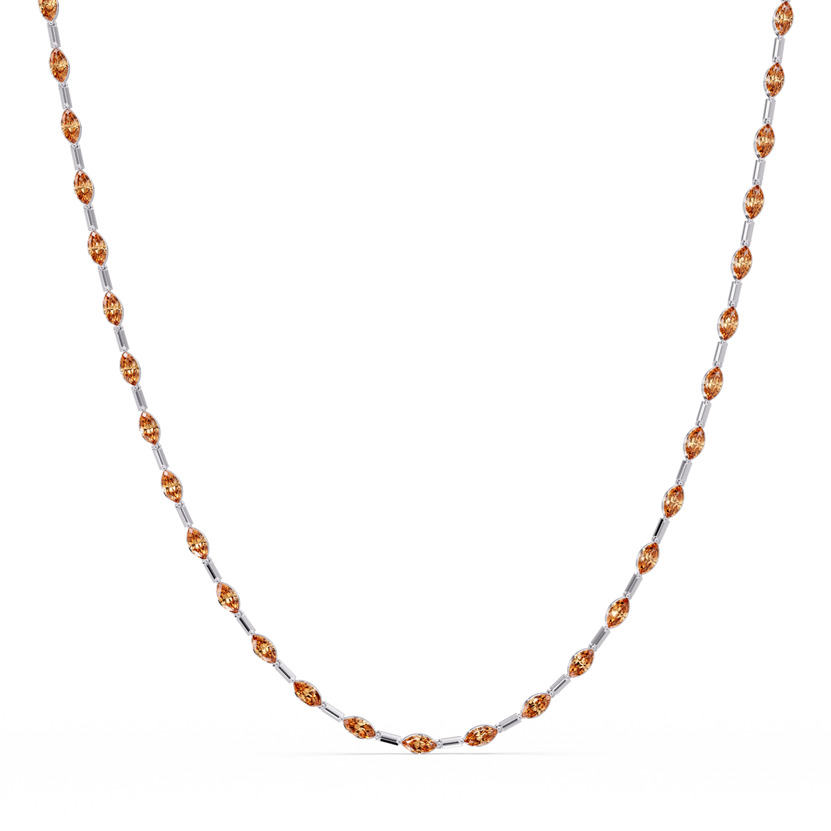 9.7 CTW Emerald-Cut Geometric Colorstone Necklace