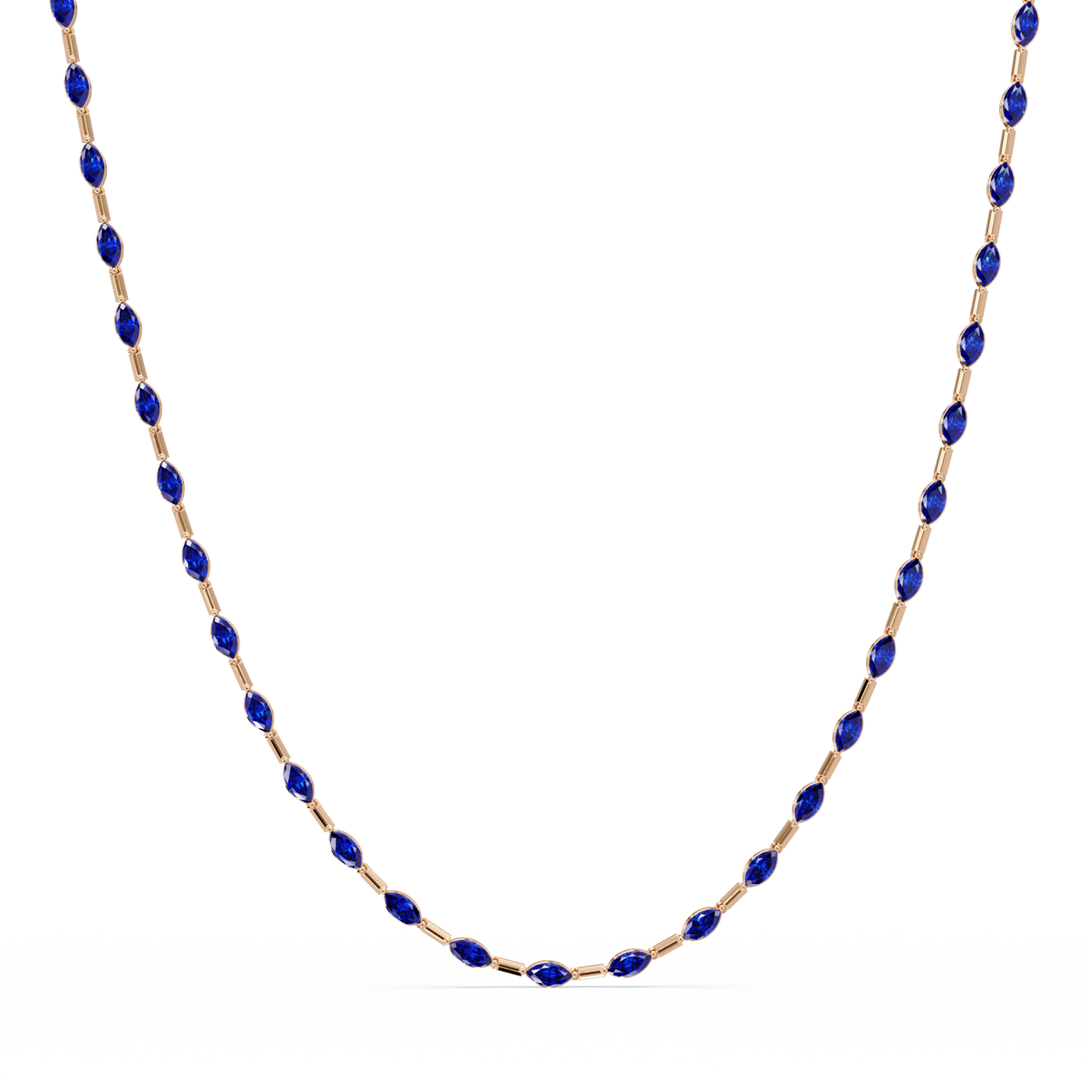 9.7 CTW Emerald-Cut Geometric Colorstone Necklace