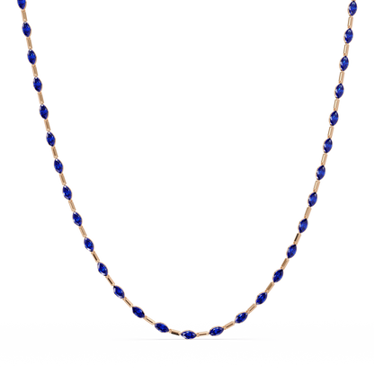 9.7 CTW Emerald-Cut Geometric Colorstone Necklace